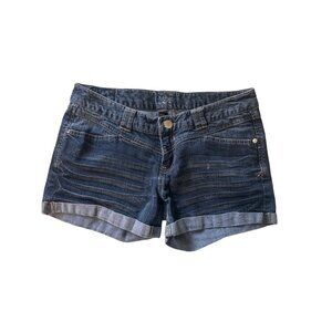 💖Express Women's Denim Shorts Size S Cotton/Spandex Blend Dark Wash 5-Pocket